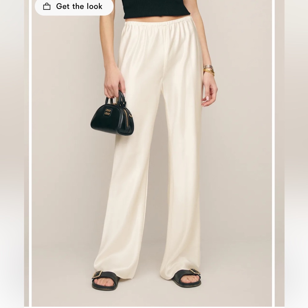 Reformation Gale Satin Mid Rise Bias Pant